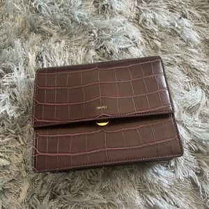 JW PEI Croc-Embossed Wallet in Burgundy